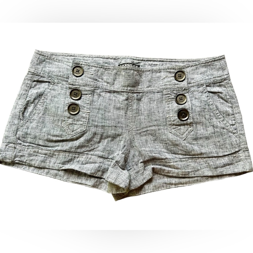 EUC - Express Women’s Linen Blend Sailor Shorts - Size 0, Black Linen